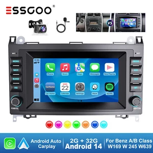 Autoradio Android 14 Carplay GPS + Kamera Für Mercedes A/B-Klasse W169 W639 Vito - Bild 1 von 22