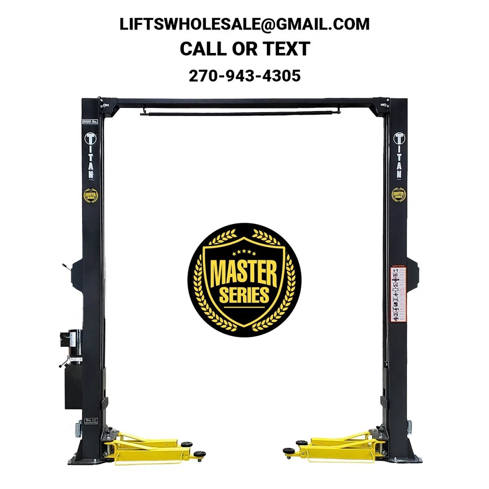 Newly Released Titan Master Series HD2P-9KMSC 9,000 lb 2-Post Clearfloor Lift - Image 1 of 4