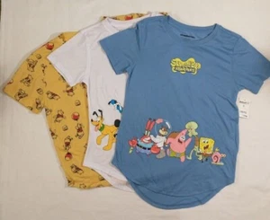 Kids SpongeBob/Mickey Mouse/Winnie the Poo Short Sleeve Droptail T Shirts - Picture 1 of 11