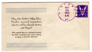 Linto Segunda Guerra Mundial Patriótico 1945 "...Maj General Hershey... objetores de conciencia..." - Imagen 1 de 2