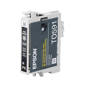 Nuevos cartuchos de tinta negros para foto de impresión Epson T0591 genuinos para foto Stylus R2400 - Imagen 1 de 2