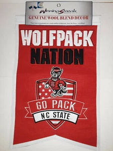 NC State Wolfpack Genuine Wool Blend Banner 21" x 14" - Picture 1 of 2