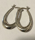 Vintage 925 Sterling Silver Leverback Hoop Earrings (3.47g)