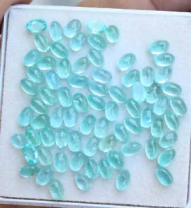 28.40 Cts 100% Natural Blue Power Apatite Oval Cabochon Loose Gemstones - Picture 1 of 2