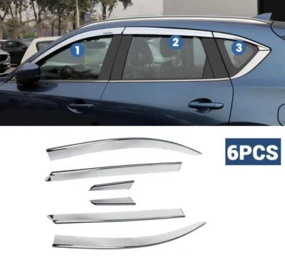 Para Mazda CX-5 2013-2016 cromo ventana visera lluvia protector solar deflectores de ventilación Foto 1 de 4