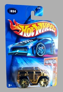 Hot Wheels 2004 First Editions BLINGS HUMMER 2 Gold Chrome 1:64 Collector #034 - Picture 1 of 13