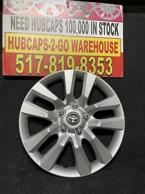 2007-2018 Toyota Camry 16" 10 Spoke Set Of 4  Hubcaps Aftermarket Black Emblem - Image 1 of 4
