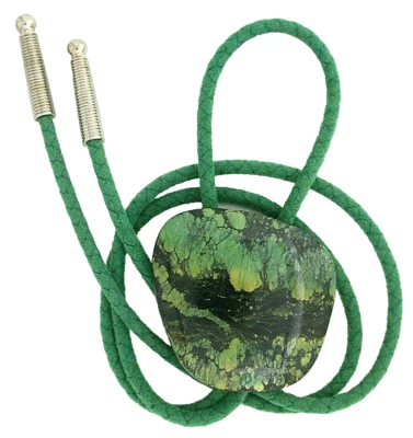 Corbata Bolo 163,70 quilates verde telaraña cabina turquesa 1 4/5 x 1 9/10 pulgadas EPBT395 Foto 1 de 2