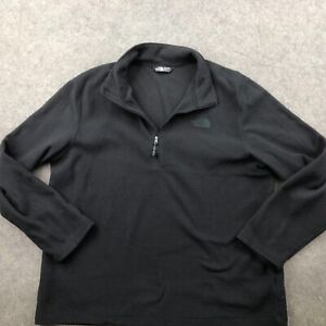 The North Face Pullover Men XL Black 1/4 Zip Fleece Hiking Outdoors Embroidered