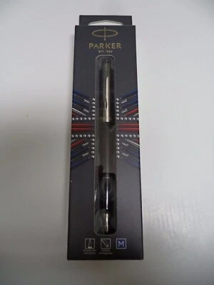 Parker FOUNTAIN PEN JOTTER LONDON INK MED STAINLESS 2031014 BLACK BARREL FRANCE