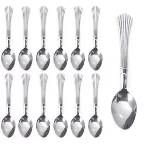 12 Pc Dinner Spoons Stainless Steel Flatware Set Silverware Cutlery Soup Utensil - Picture 1 of 1