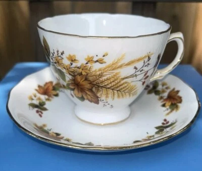 Ridgeway Potteries Queen Anne Fine Porcelain Cup & Saucer Autumn Leaves #8219 - image 1 of 4