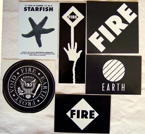 Fire Records 5 STICKERS + 1 Card 2010s Earth Recs- The Lobster Film Starfish UK - Picture 1 of 2