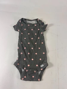 Gerber Baby Mädchen Strampler grau rosa gepunktet Baumwolle Body Kurzarm - Bild 1 von 4