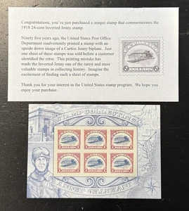 USPS 2 Dollar Inverted Jenny Commemorative Stamp Sheet of 6 Scott #4806 - Picture 1 of 4