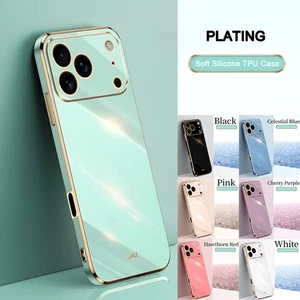 Funda delgada de silicona para teléfono iPhone 17 Pro Max Air 16 15 Pro 13 12 enchapada - Imagen 1 de 32