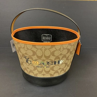 Bolso de Mano Coach Halloween Truco o Trato Sig Lona Cuero Cubo 7054 NUEVO Foto 1 de 4