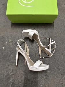 Sam Edelman Jade Sandals Bright White Heels Party Wedding 7.5 NIB $140 - Picture 1 of 7