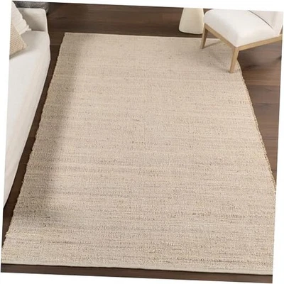  4x6 Elfriede Jute & Cotton Hand Woven Area Rug, Natural, Solid Rustic  - Image 1 of 4