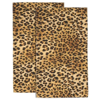 Juego de toallas de mano con patrón de leopardo 2 piezas decoración de baño absorbente suave 14x28 pulgadas Foto 1 de 4