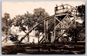 Tarjeta postal JH16/Spicer Minnesota RPPC c1910 Tobogán Slide Park Girls 78 - Imagen 1 de 4