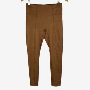 SPANX Faux Suede Leggings Size M Petite High Waist Rich Caramel 20322Q - Picture 1 of 10