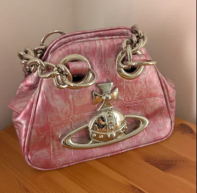 Vivienne Westwood Archive Chain Pink Orb Bag,  great condition - Image 1 of 3