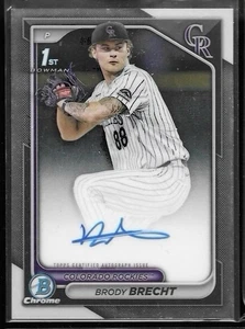 Bowman Draft 2024 - Autógrafos Chrome Prospect Brody Brecht 1st Bowman automático - Imagen 1 de 2