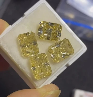 Diamante amarillo corte radiante natural de 1 quilate 4 piezas CERTIFICADO grado D VVS1+1 MS1C Foto 1 de 3