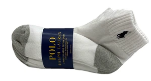 Mens Polo Ralph Lauren Ankle Cut Socks White 10-13 Fits Shoes 6-12-1/2 - 6 Pairs - Picture 1 of 7