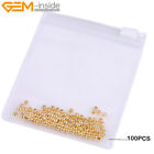 18K Yellow Gold Filled Round Smooth Spacer Loose Beads Jewelry Making 100 Pieces