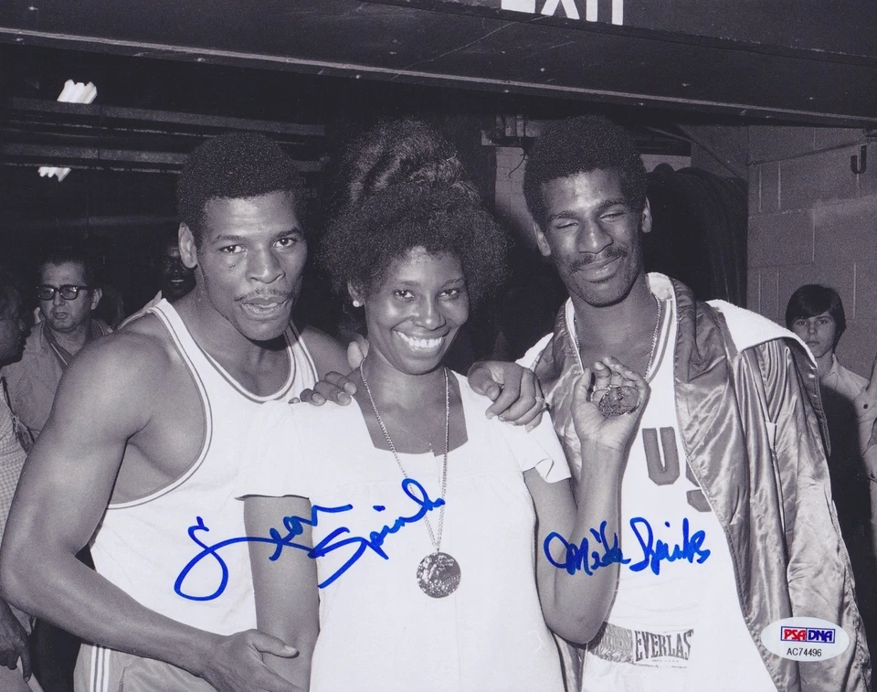 LEON and MIKE SPINKS Signed Autograph Auto 8x10 Picture Photo PSA/DNA MICHAEL - Image 1 of 1