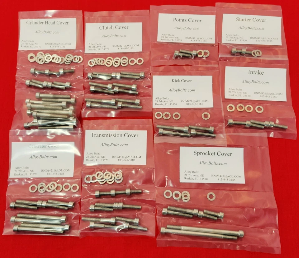 KIT DE PERNOS DE MOTOR DE ACERO INOXIDABLE PULIDO DOBLE KAWASAKI 1976-82 KZ750 B1-B4 G1 M1 Foto 1 de 1