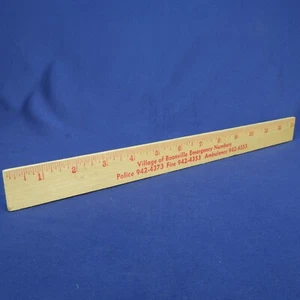 Regla de madera promocional Terry Fitch de colección - contactos de emergencia Boonville NY 13" - Imagen 1 de 3