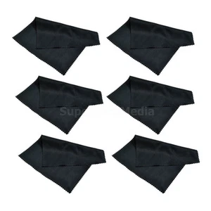 Paño de limpieza negro de microfibra de 6 quilates para gafas de sol lente óptica de 6" x 7" - Imagen 1 de 3
