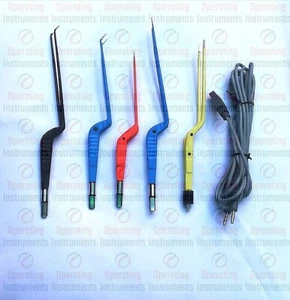 Bipolar Forceps set 5 piece Non Stick with reusable Cort 1mm tip 1.50tip - Picture 1 of 4