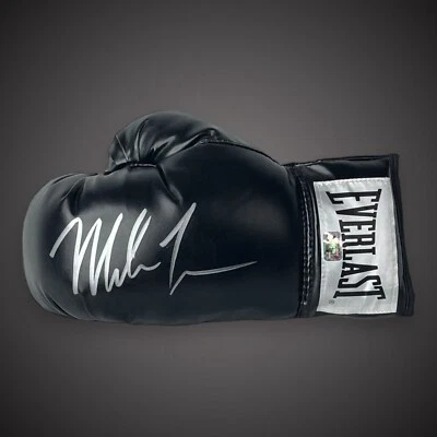 Mike Tyson Hand Signed Black Everlast Boxing Glove With COA £199 - Image 1 of 4