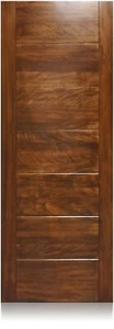 LuxDoors Cooper Design [36" x 96"] Modern Mahogany Wood Front Entry Door - Picture 1 of 2