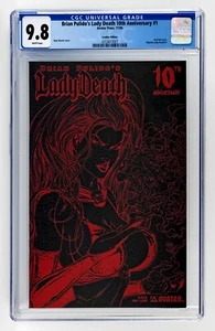 CHAOS! COMICS - LADY DEATH 10th ANNIVERSARY #1 - LEATHER ED/RED FOIL - CGC 9.8 - Picture 1 of 2