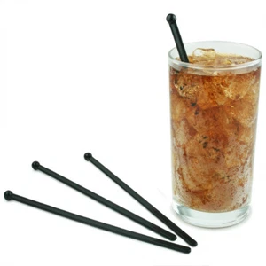 1000x Flat Ball Cocktail Stir Stirrers Black Swizzle Sticks 6" Drink Bar Party - Picture 1 of 1