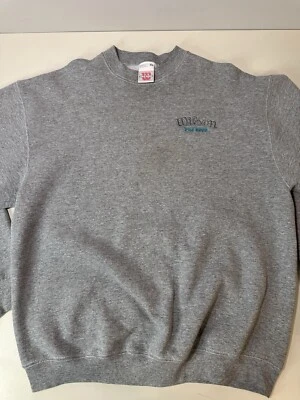 Sudadera suéter vintage Wilson Pro 5000 cuello redondo gris para hombre XL holgada hecha en EE. UU. Foto 1 de 4