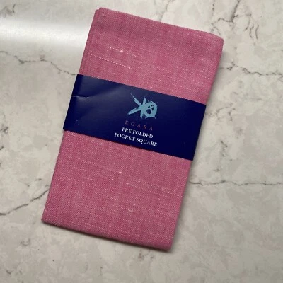 EGARA Pre Folded Pocket Square Red/Pink Cotton Blend Handkerchief Hanky - Image 1 of 4