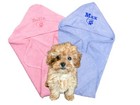 Personalised Puppy Dog Towel With Hood 75cm x75cm Super Absorbent Great Gift