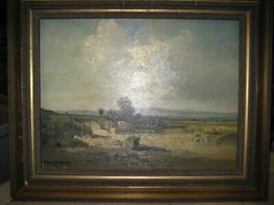 EXCELENTE pintura al óleo Fritz Halberg-Krauss (1874-1951) Dachau paisaje ¡RARO!!! - Imagen 1 de 6