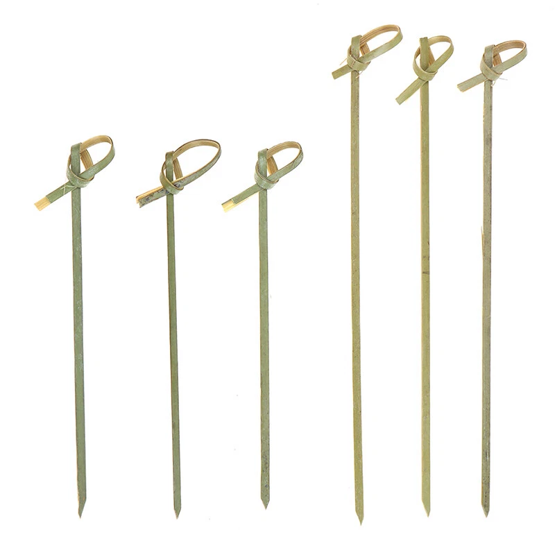 100pcs Bamboo Knot Skewers Cocktail Picks for Cocktail Party Snacks Sandwich - image 1 of 4