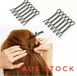 2PC Set Hair U Shaped Pin Comb Clip Fringe Bangs Holder Seamless Style Tool AU - Picture 1 of 5