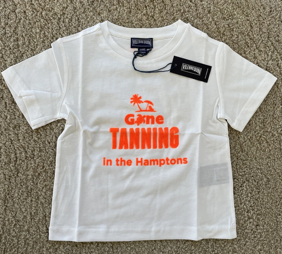NUEVO CON ETIQUETAS 100% Auténtica Camiseta VILEBREQUIN HAMPTONS - NIÑOS - 4 AÑOS - BLANCA Foto 1 de 4