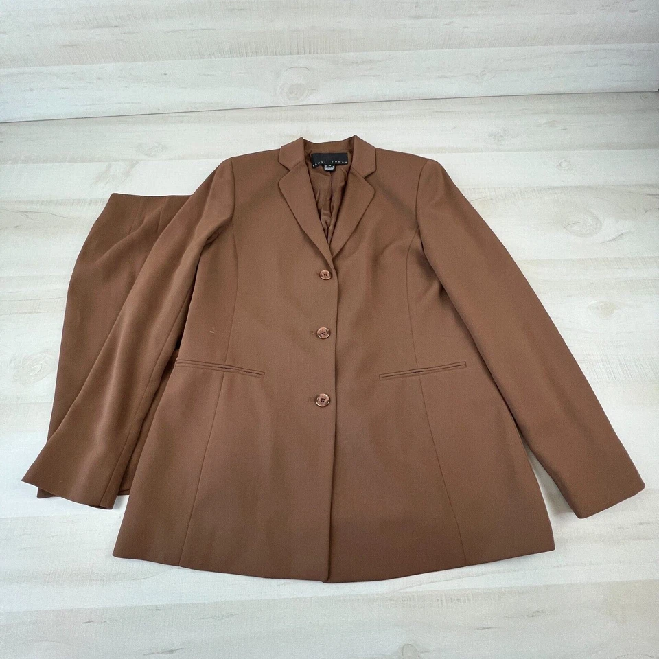 Yansi Fugel Mujer Traje 10 Marrón Blazer Falda Recta Forrado Carrera Nuevo Foto 1 de 4