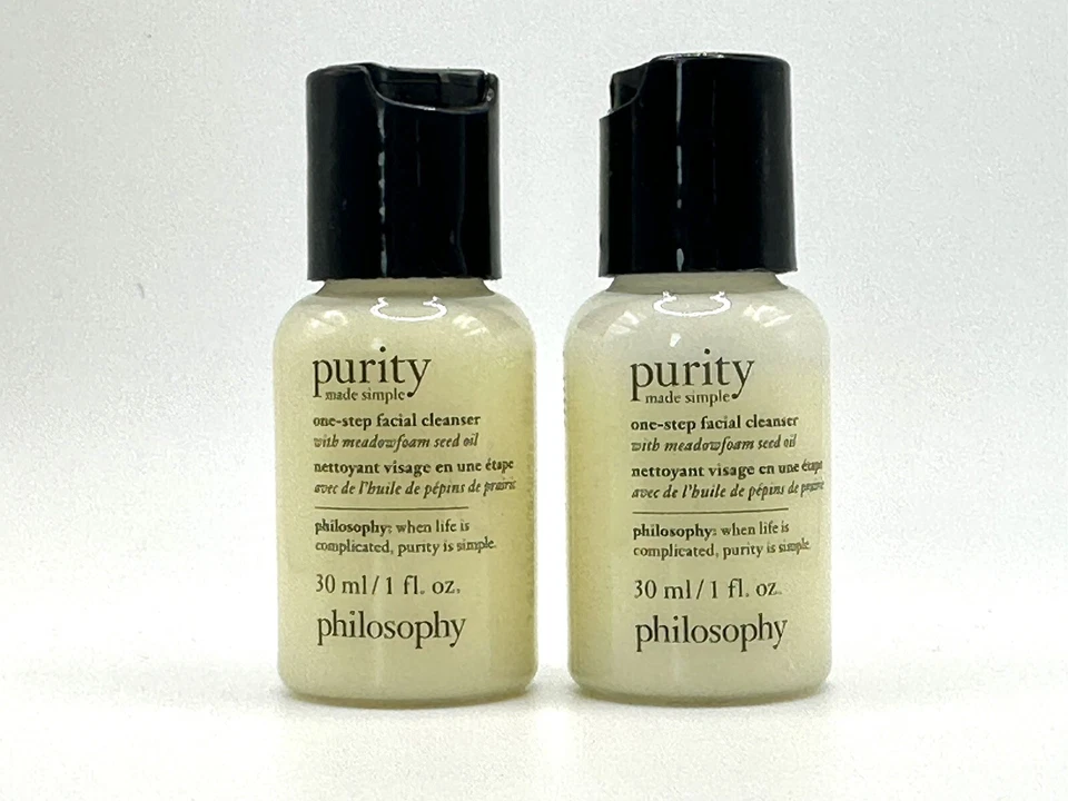2 X Philosophy Purity Made Simple одноэтапное очищающее средство для лица 1 унц новое без коробки и запечатанное - Изображение 1 из 4