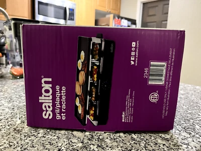 New Salton Indoor Electric Party Grill/Griddle & Raclette -8 Person-Black - Image 1 of 3